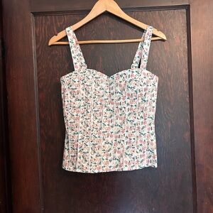 Garcia Floral Print Bustier Top